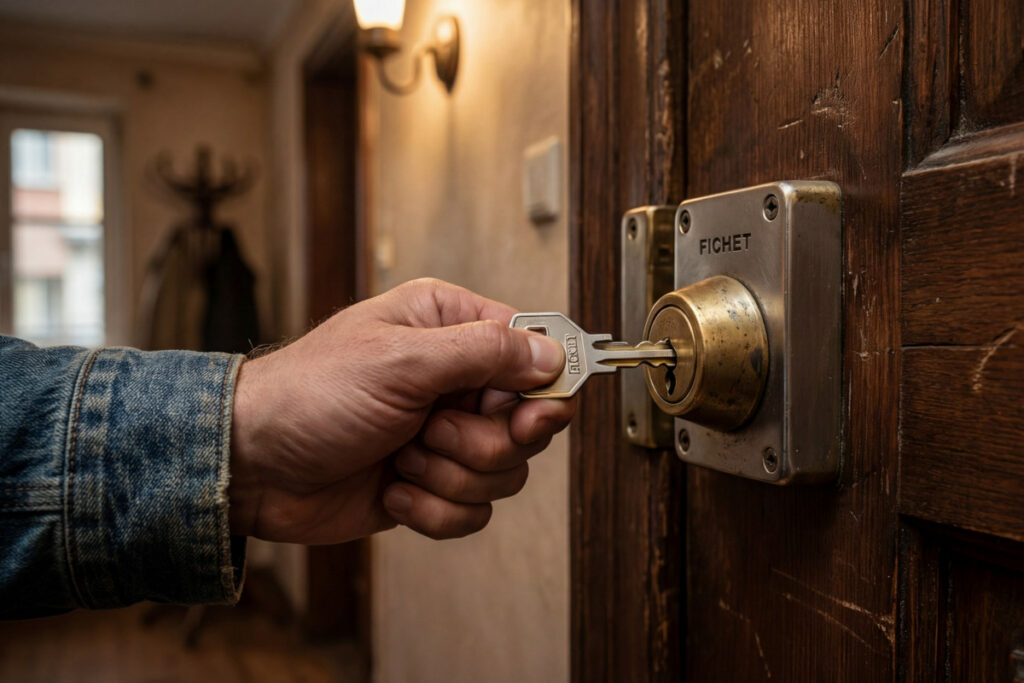 Serrure Fichet bloquée avec clé qui ne tourne pas